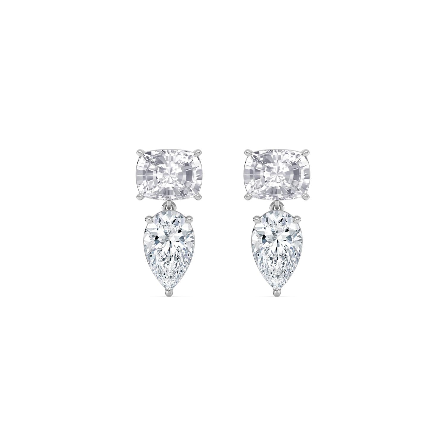 9K White Gold Lab Grown Diamond EARRINGS 5.50 ctw E33885CUPE-5.50CT