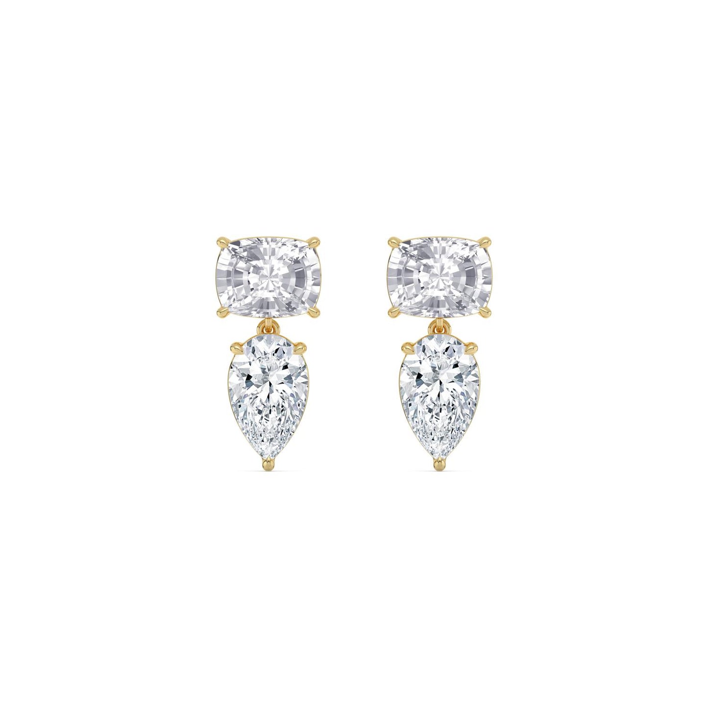 9K Yellow Gold Lab Grown Diamond EARRINGS 5.50 ctw E33885CUPE-5.50CT