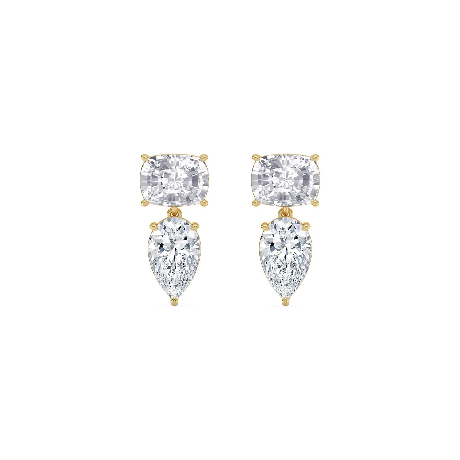 9K Yellow Gold Lab Grown Diamond EARRINGS 5.50 ctw E33885CUPE-5.50CT