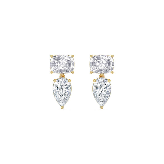 9K Yellow Gold Lab Grown Diamond EARRINGS 5.50 ctw E33885CUPE-5.50CT
