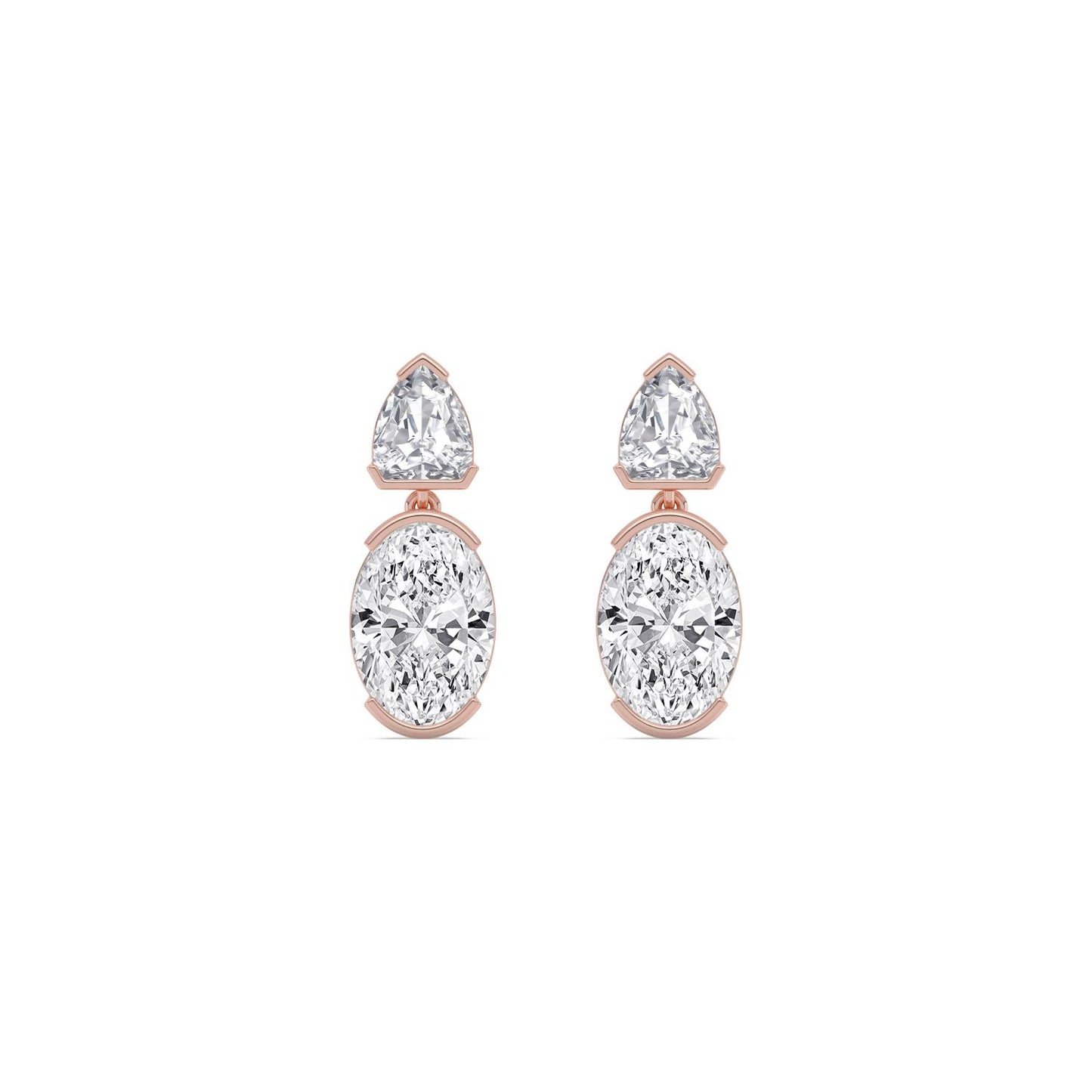 9K Rose Gold Lab Grown Diamond EARRINGS 5.23 ctw E33886SHOV-5.20CT