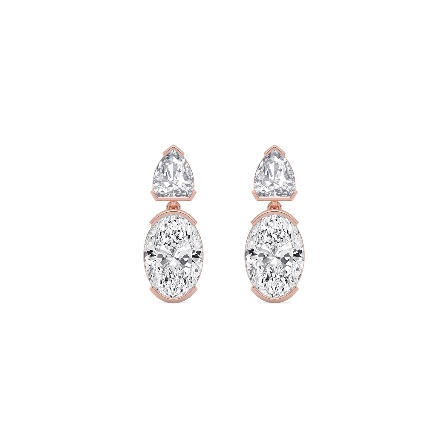 9K Rose Gold Lab Grown Diamond EARRINGS 5.23 ctw E33886SHOV-5.20CT