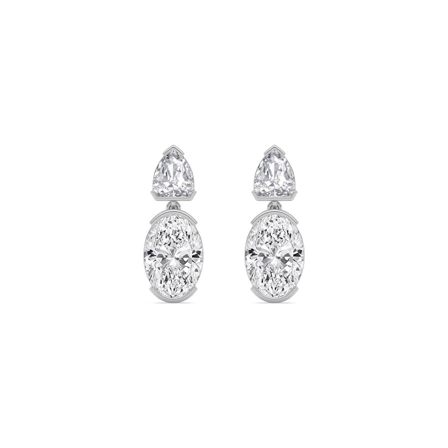 9K White Gold Lab Grown Diamond EARRINGS 5.23 ctw E33886SHOV-5.20CT