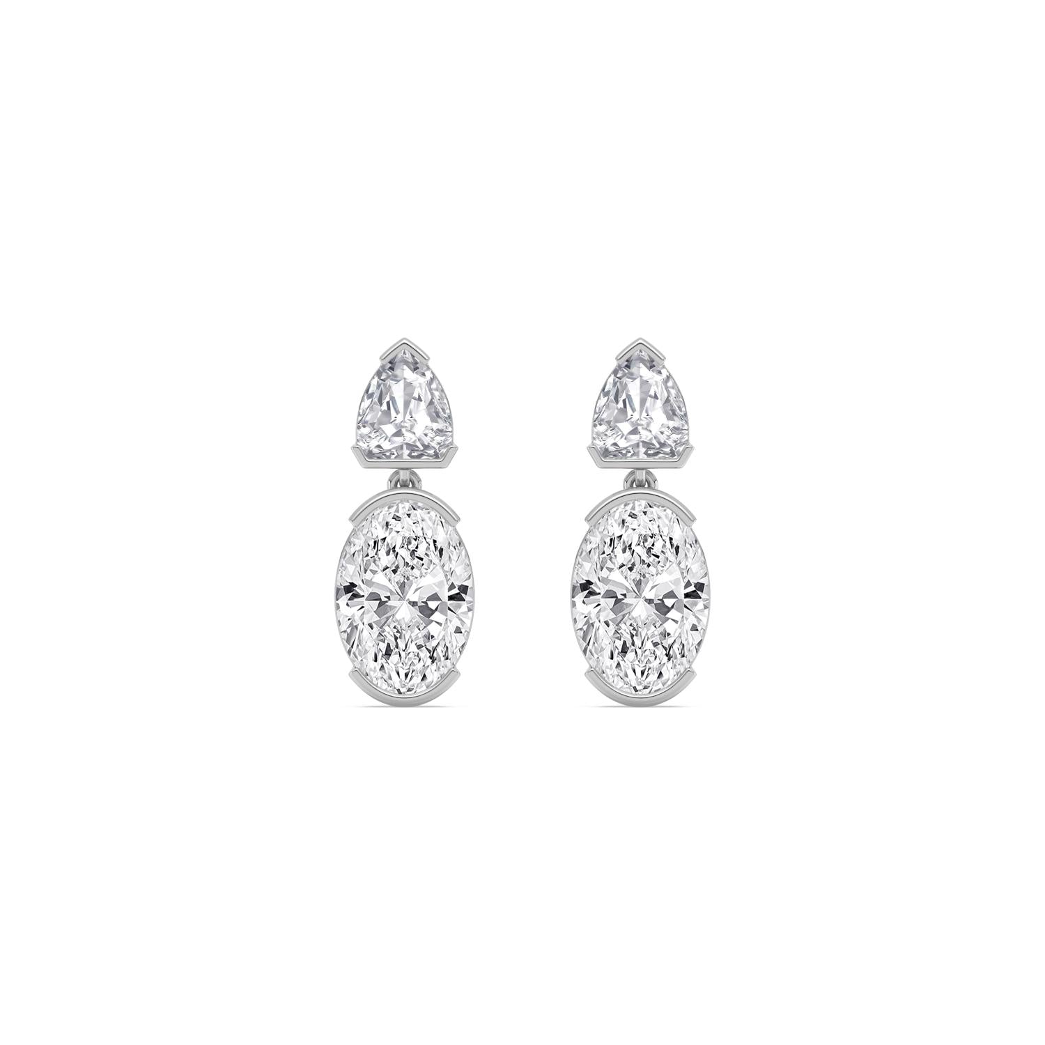 9K White Gold Lab Grown Diamond EARRINGS 5.23 ctw E33886SHOV-5.20CT