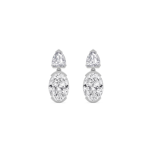 9K White Gold Lab Grown Diamond EARRINGS 5.23 ctw E33886SHOV-5.20CT