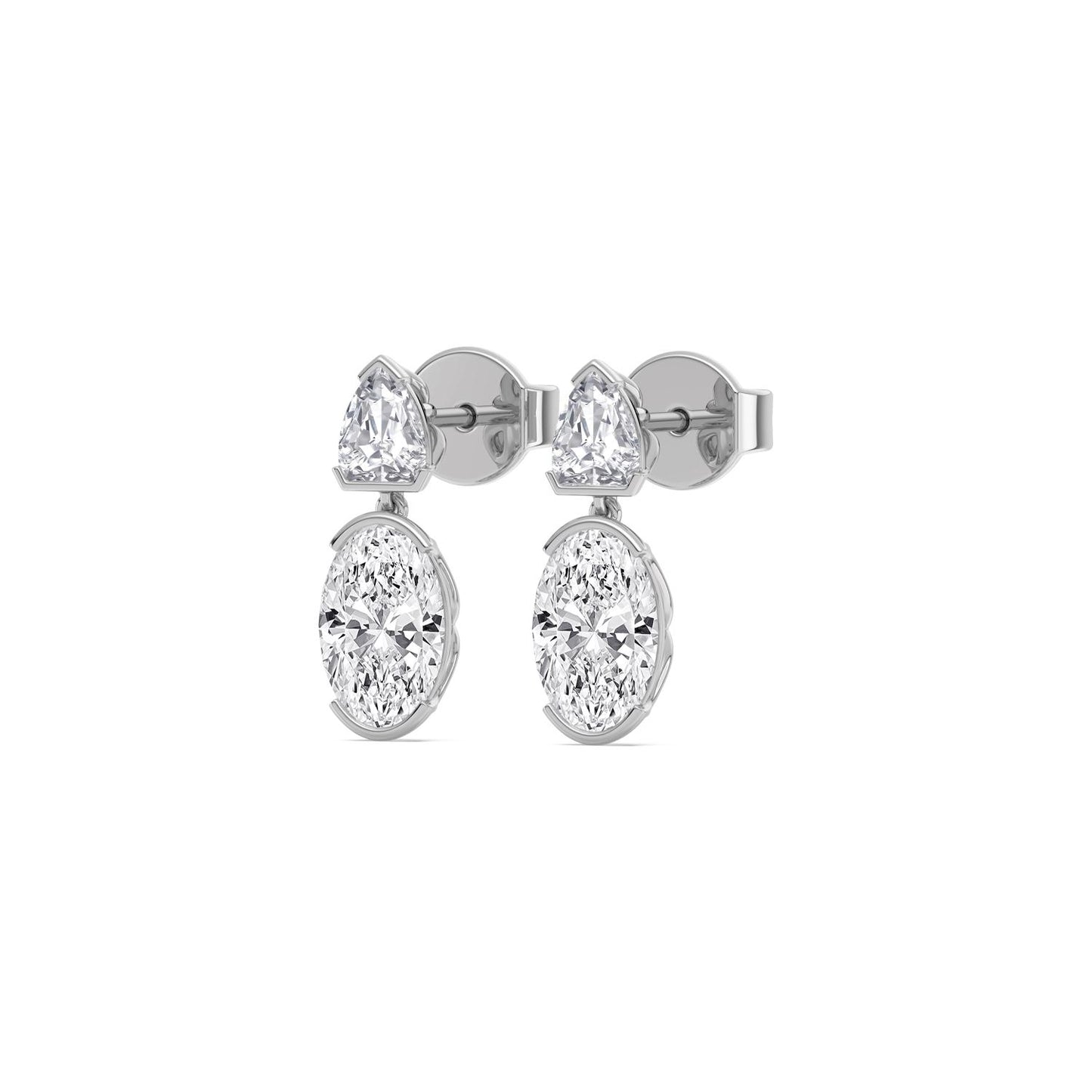 9K White Gold Lab Grown Diamond EARRINGS 5.23 ctw E33886SHOV-5.20CT