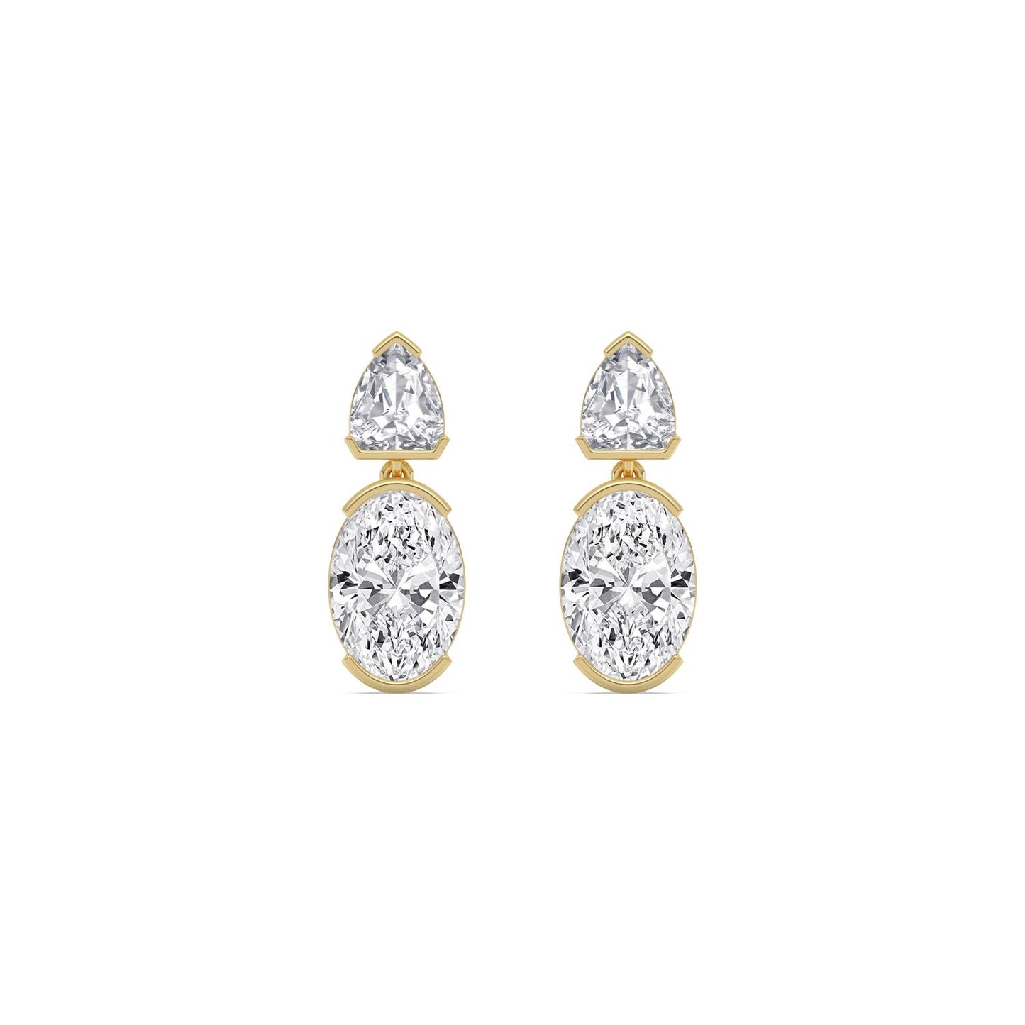 9K Yellow Gold Lab Grown Diamond EARRINGS 5.23 ctw E33886SHOV-5.20CT