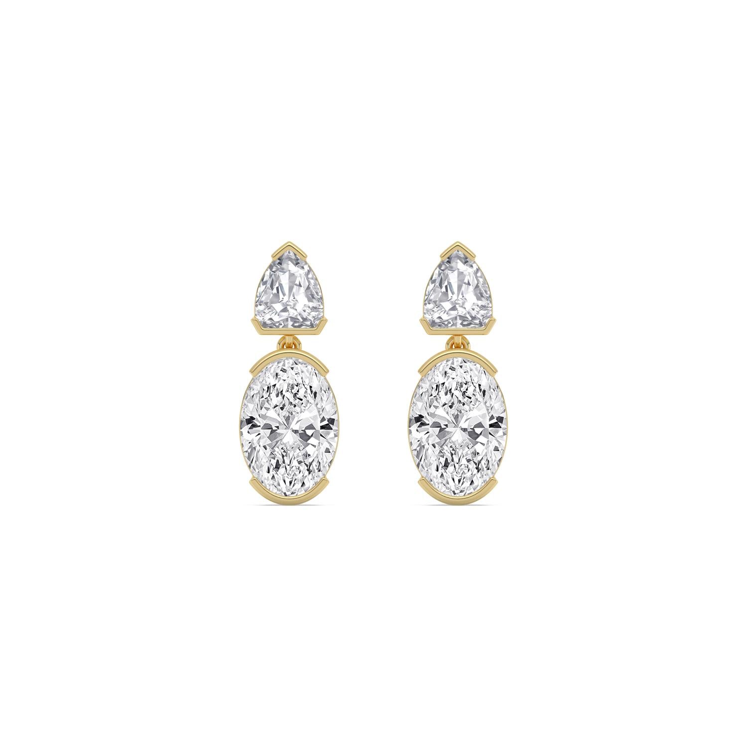 9K Yellow Gold Lab Grown Diamond EARRINGS 5.23 ctw E33886SHOV-5.20CT