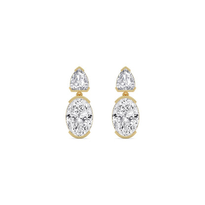 9K Yellow Gold Lab Grown Diamond EARRINGS 5.23 ctw E33886SHOV-5.20CT