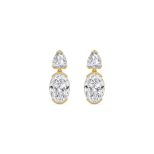 9K Yellow Gold Lab Grown Diamond EARRINGS 5.23 ctw E33886SHOV-5.20CT