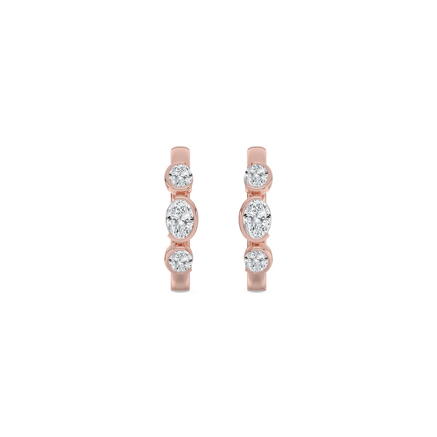 9K Rose Gold Lab Grown Diamond EARRINGS 0.95 ctw E33912OV-1