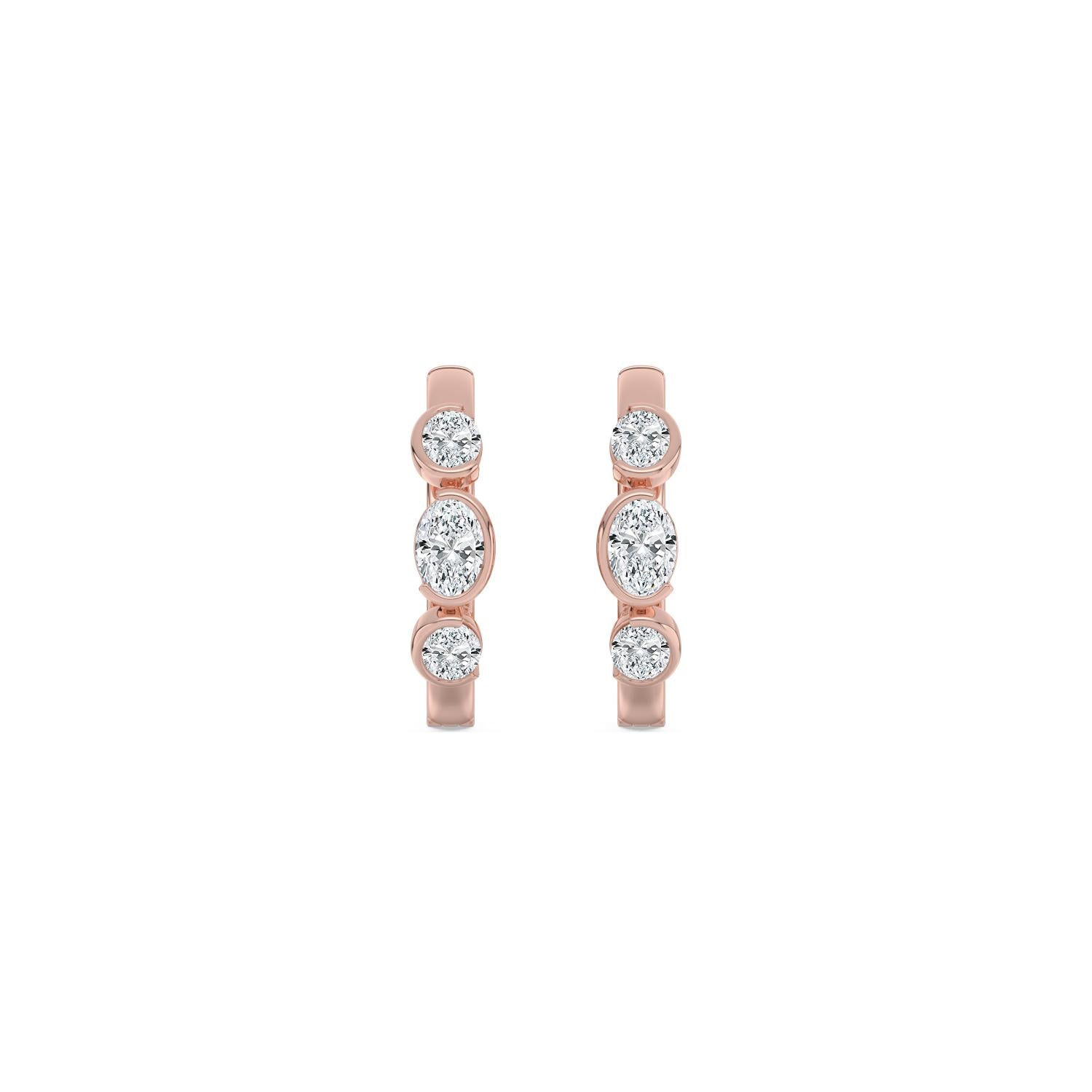 9K Rose Gold Lab Grown Diamond EARRINGS 0.95 ctw E33912OV-1