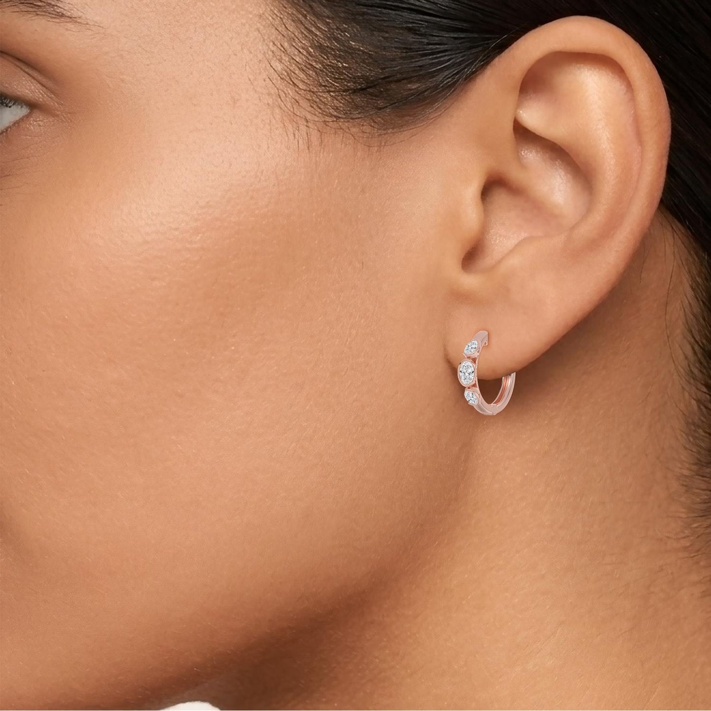 9K Rose Gold Lab Grown Diamond EARRINGS 0.95 ctw E33912OV-1