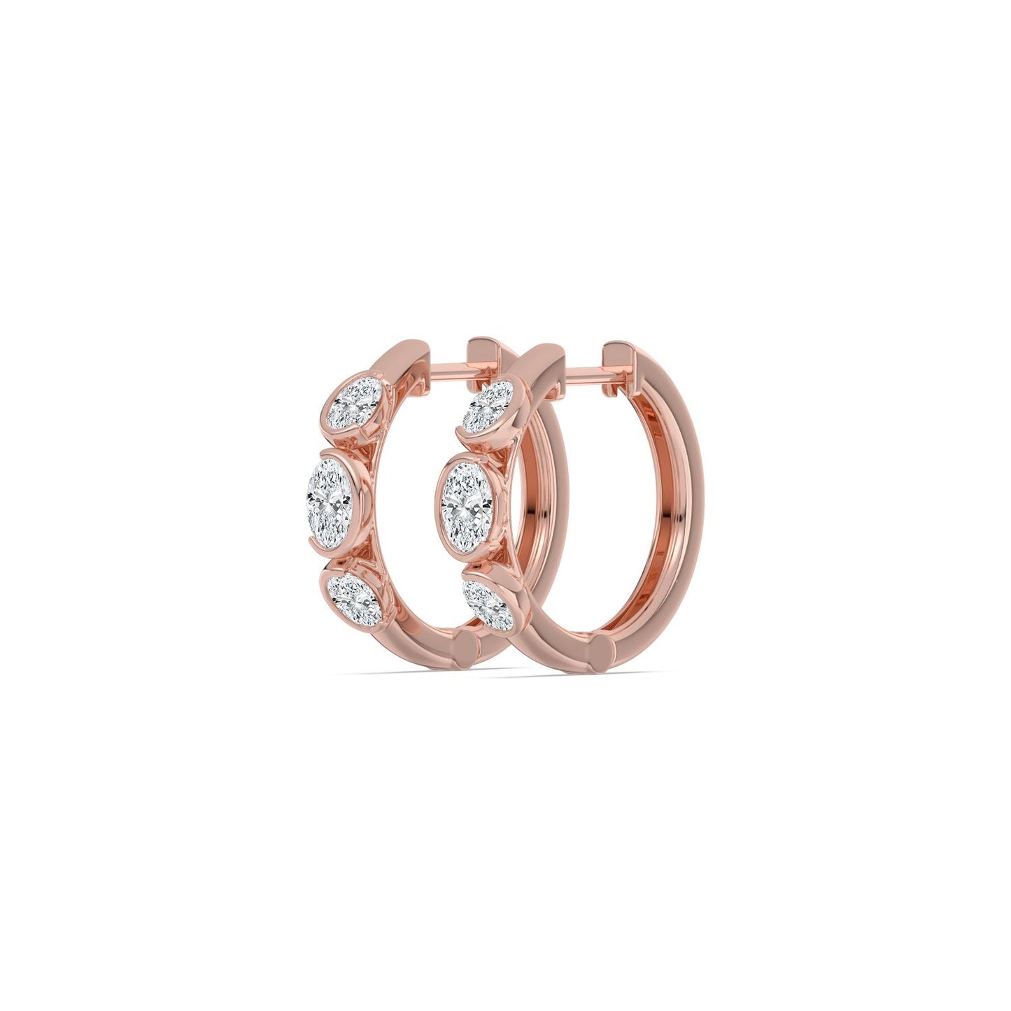 9K Rose Gold Lab Grown Diamond EARRINGS 0.95 ctw E33912OV-1