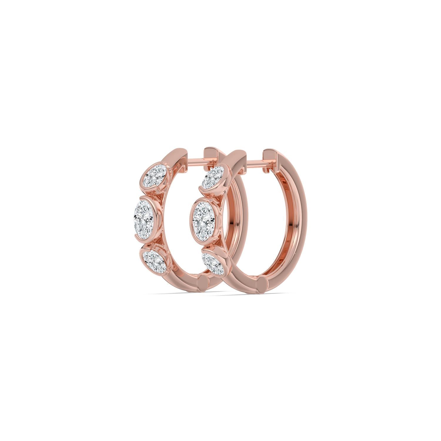 9K Rose Gold Lab Grown Diamond EARRINGS 0.95 ctw E33912OV-1