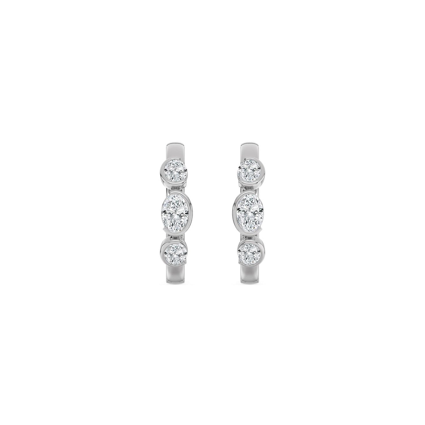 9K White Gold Lab Grown Diamond EARRINGS 0.95 ctw E33912OV-1