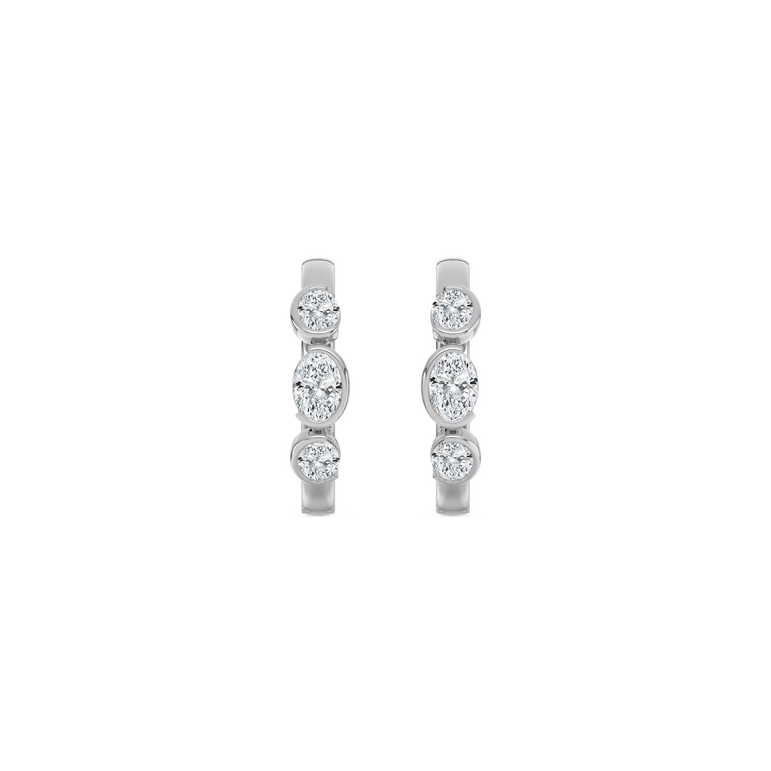 9K White Gold Lab Grown Diamond EARRINGS 0.95 ctw E33912OV-1