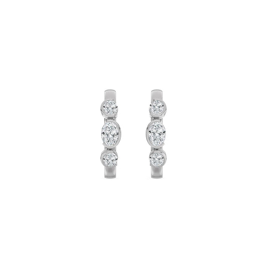 9K White Gold Lab Grown Diamond EARRINGS 0.95 ctw E33912OV-1