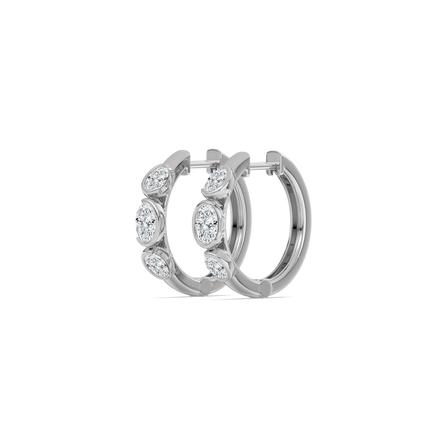 9K White Gold Lab Grown Diamond EARRINGS 0.95 ctw E33912OV-1
