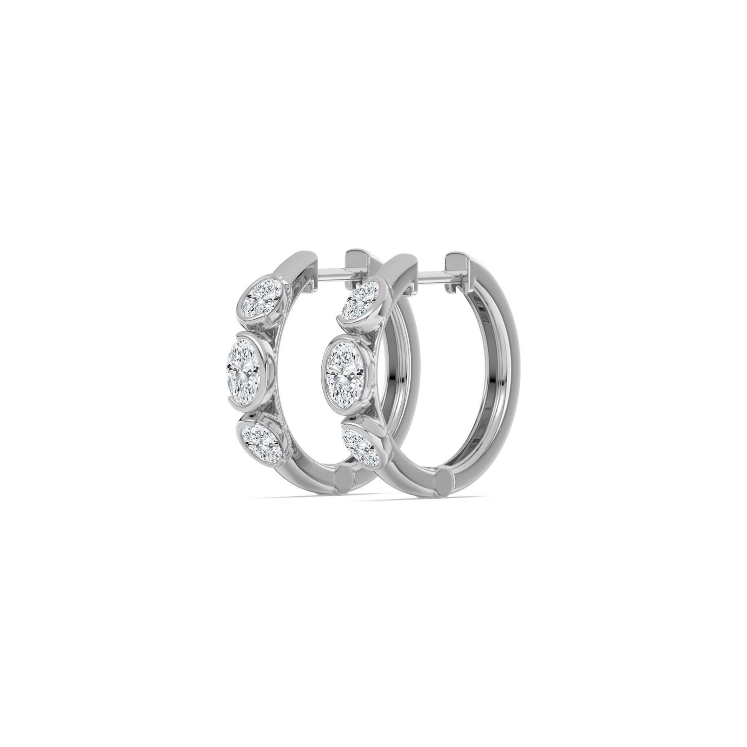 9K White Gold Lab Grown Diamond EARRINGS 0.95 ctw E33912OV-1