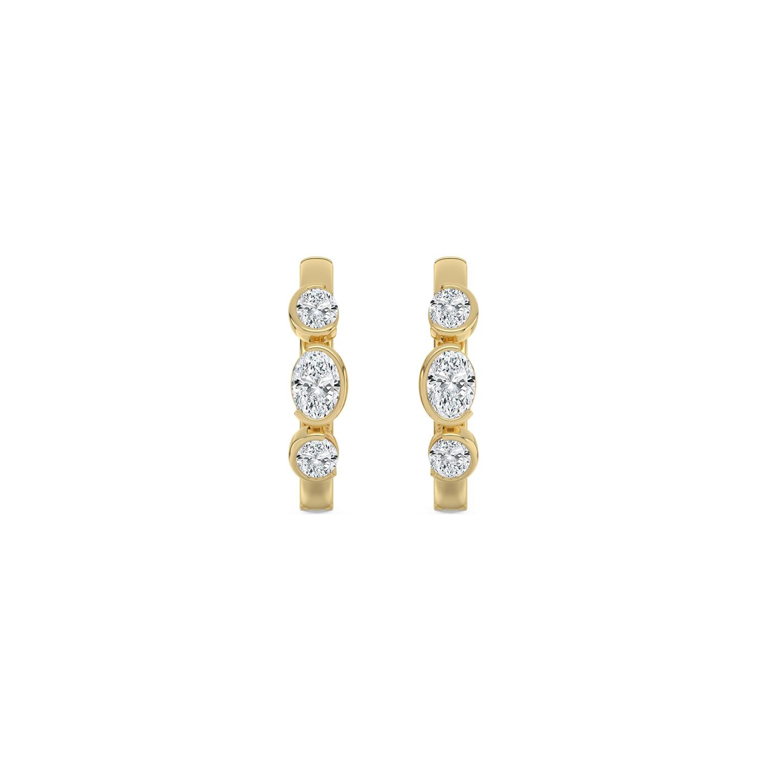 9K Yellow Gold Lab Grown Diamond EARRINGS 0.95 ctw E33912OV-1