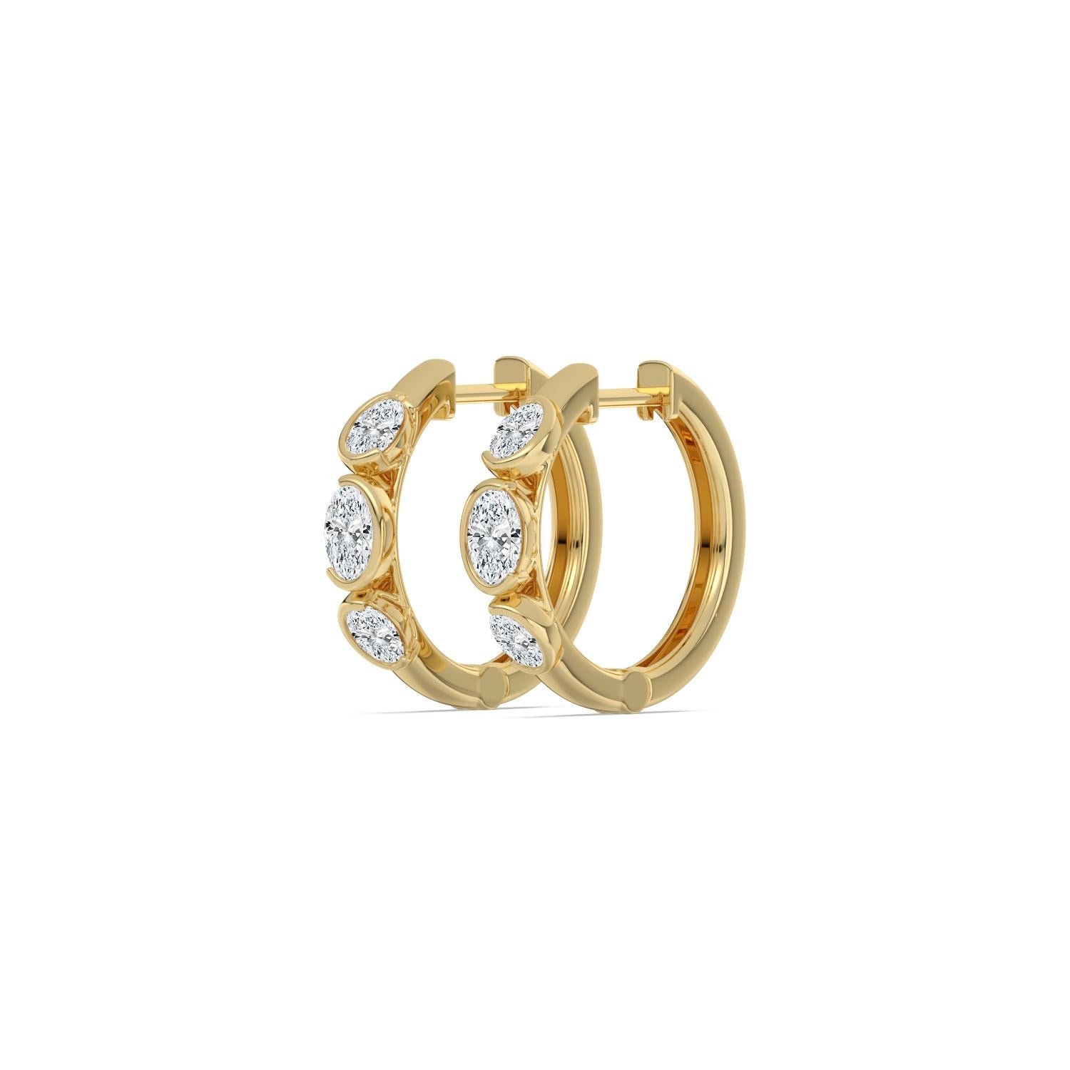 9K Yellow Gold Lab Grown Diamond EARRINGS 0.95 ctw E33912OV-1