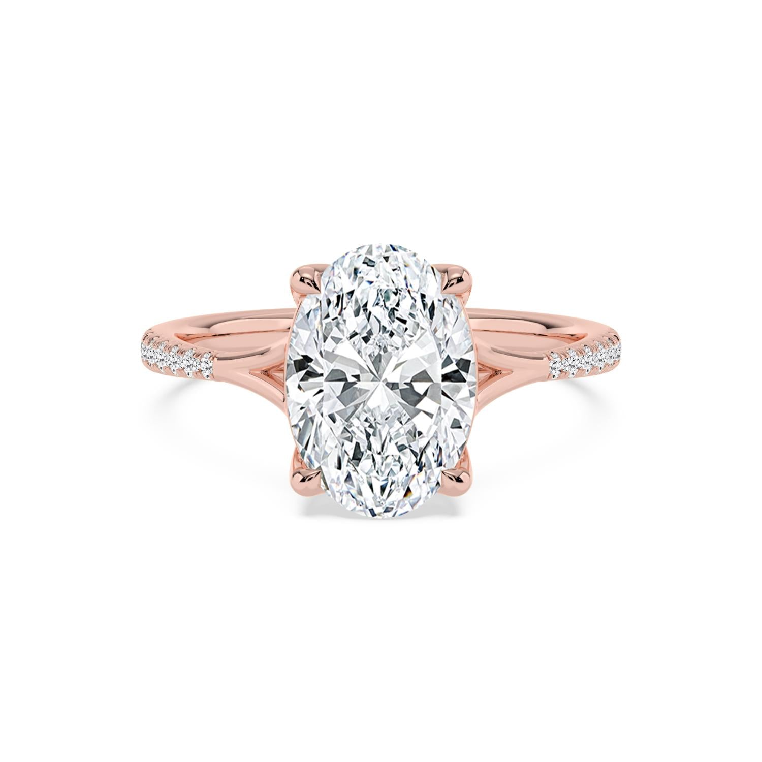 10K Rose Gold Lab Grown Diamond ENGAGEMENT RINGS 3.11 ctw ER00014OV-3