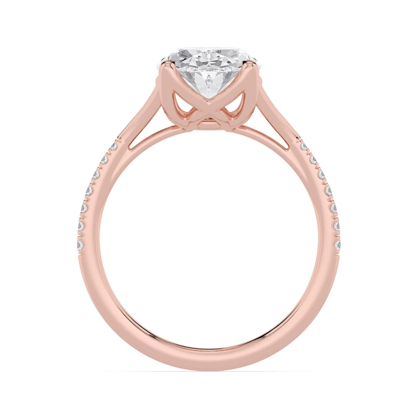 10K Rose Gold Lab Grown Diamond ENGAGEMENT RINGS 3.11 ctw ER00014OV-3