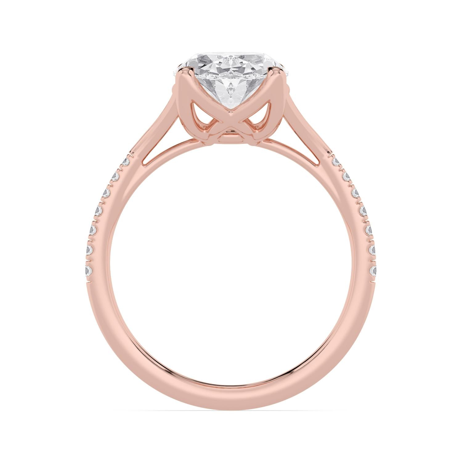 10K Rose Gold Lab Grown Diamond ENGAGEMENT RINGS 3.11 ctw ER00014OV-3