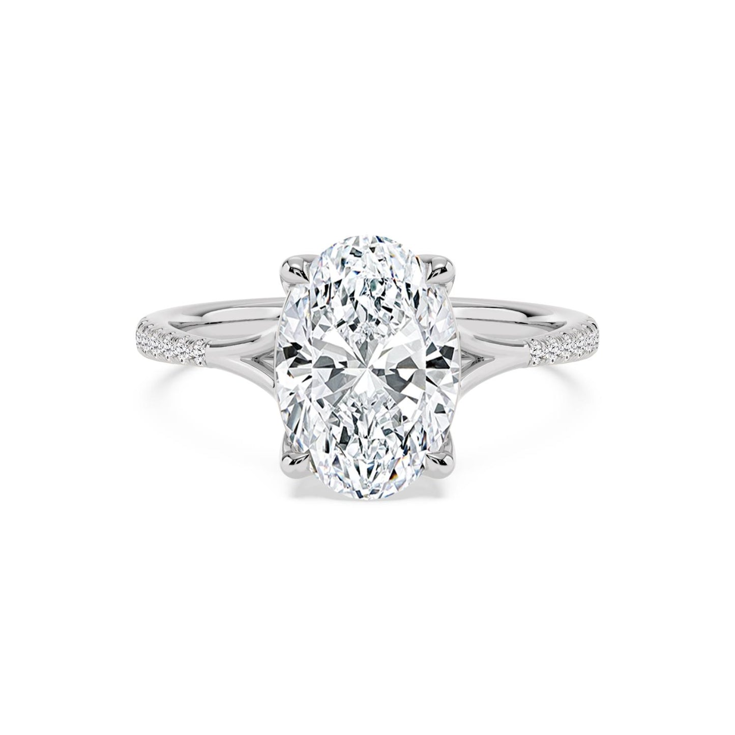 10K White Gold Lab Grown Diamond ENGAGEMENT RINGS 3.11 ctw ER00014OV-3