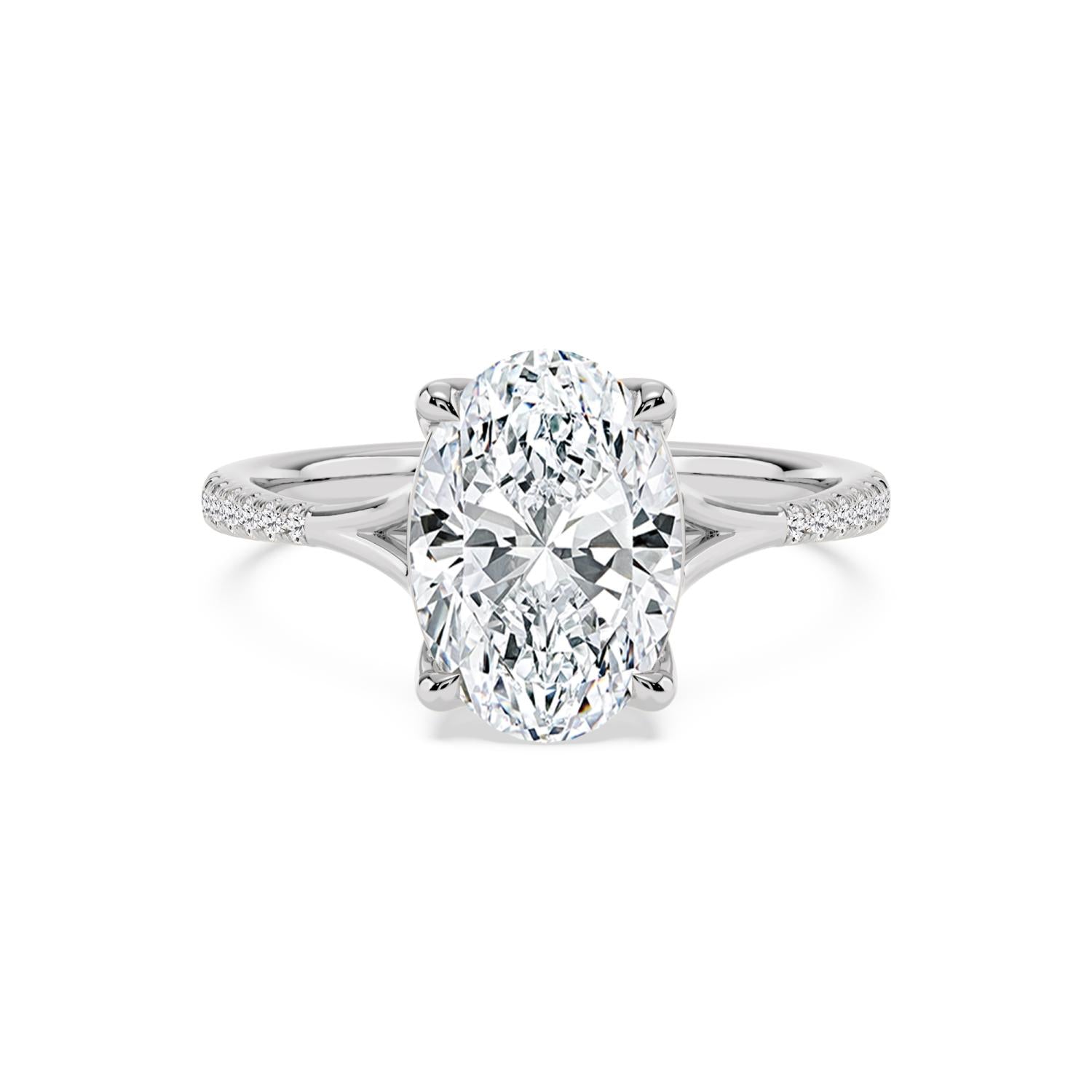 10K White Gold Lab Grown Diamond ENGAGEMENT RINGS 3.11 ctw ER00014OV-3