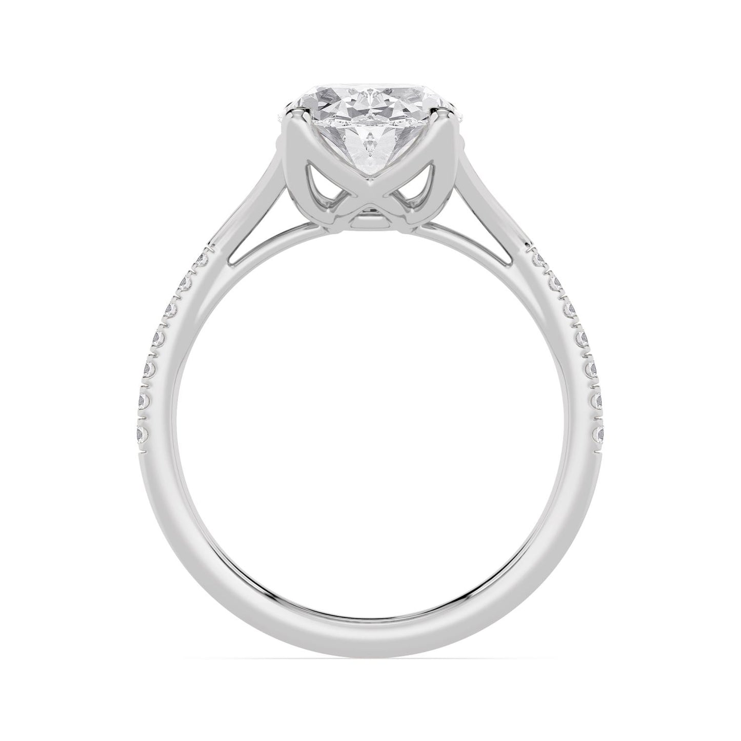 10K White Gold Lab Grown Diamond ENGAGEMENT RINGS 3.11 ctw ER00014OV-3