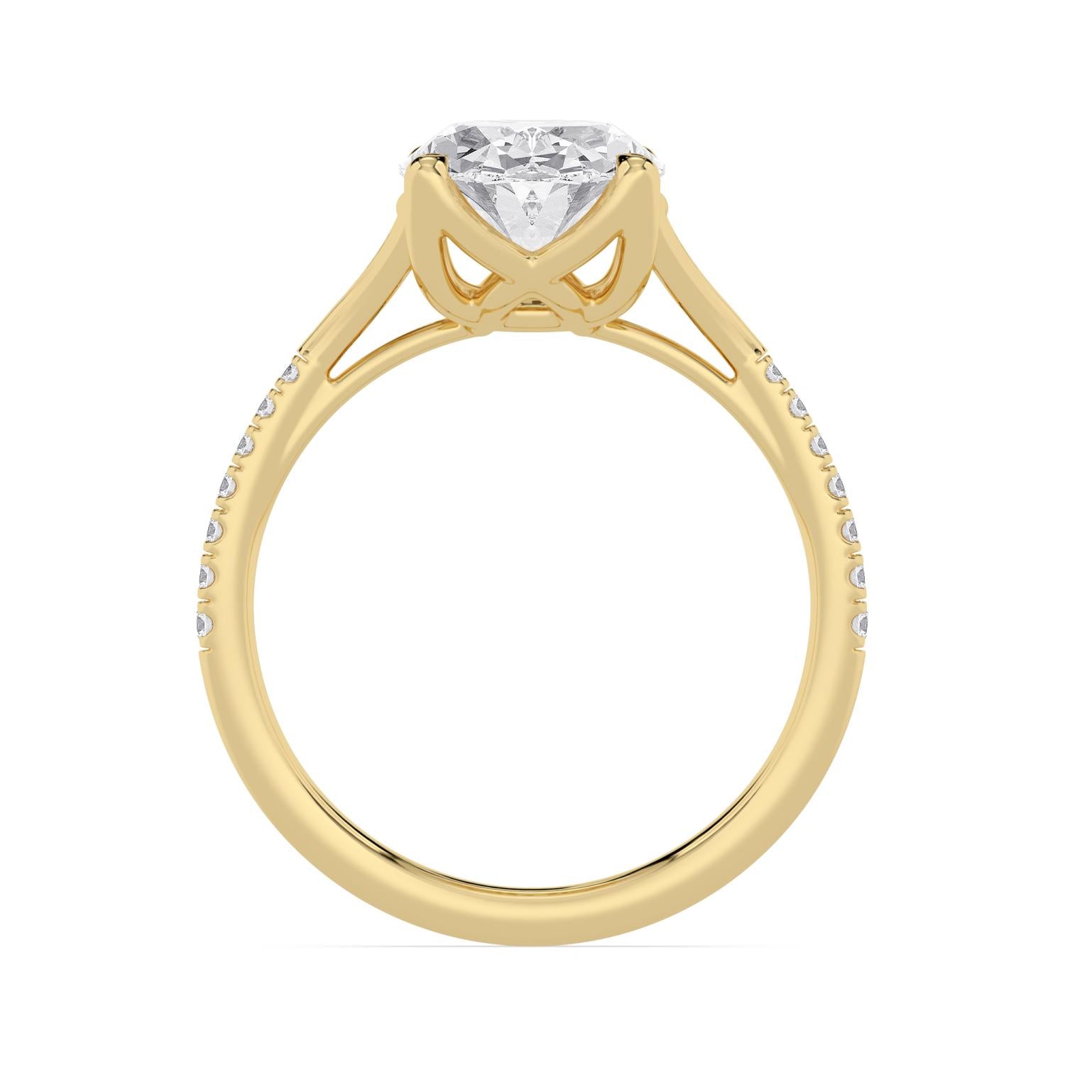 10K Yellow Gold Lab Grown Diamond ENGAGEMENT RINGS 3.11 ctw ER00014OV-3