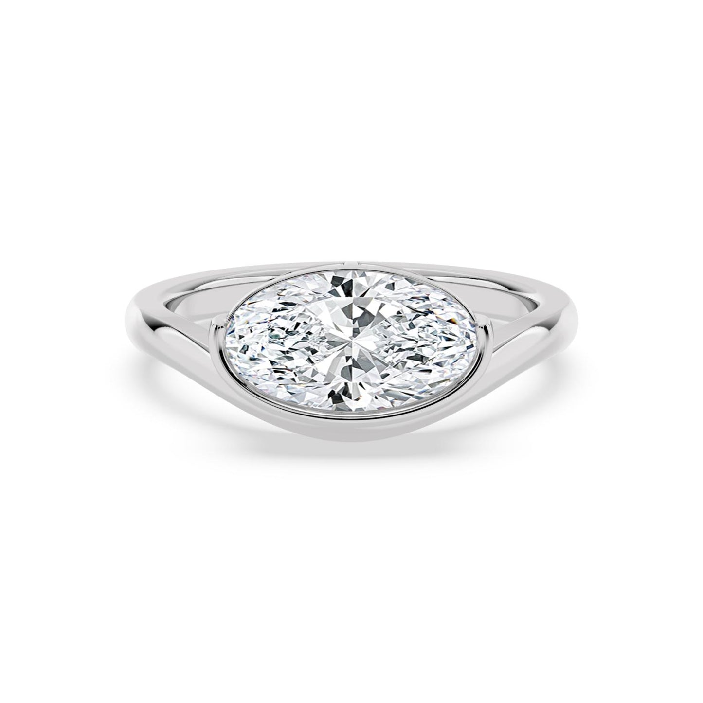 10K White Gold Lab Grown Diamond ENGAGEMENT RINGS 2.00 ctw ER00031MOV-2
