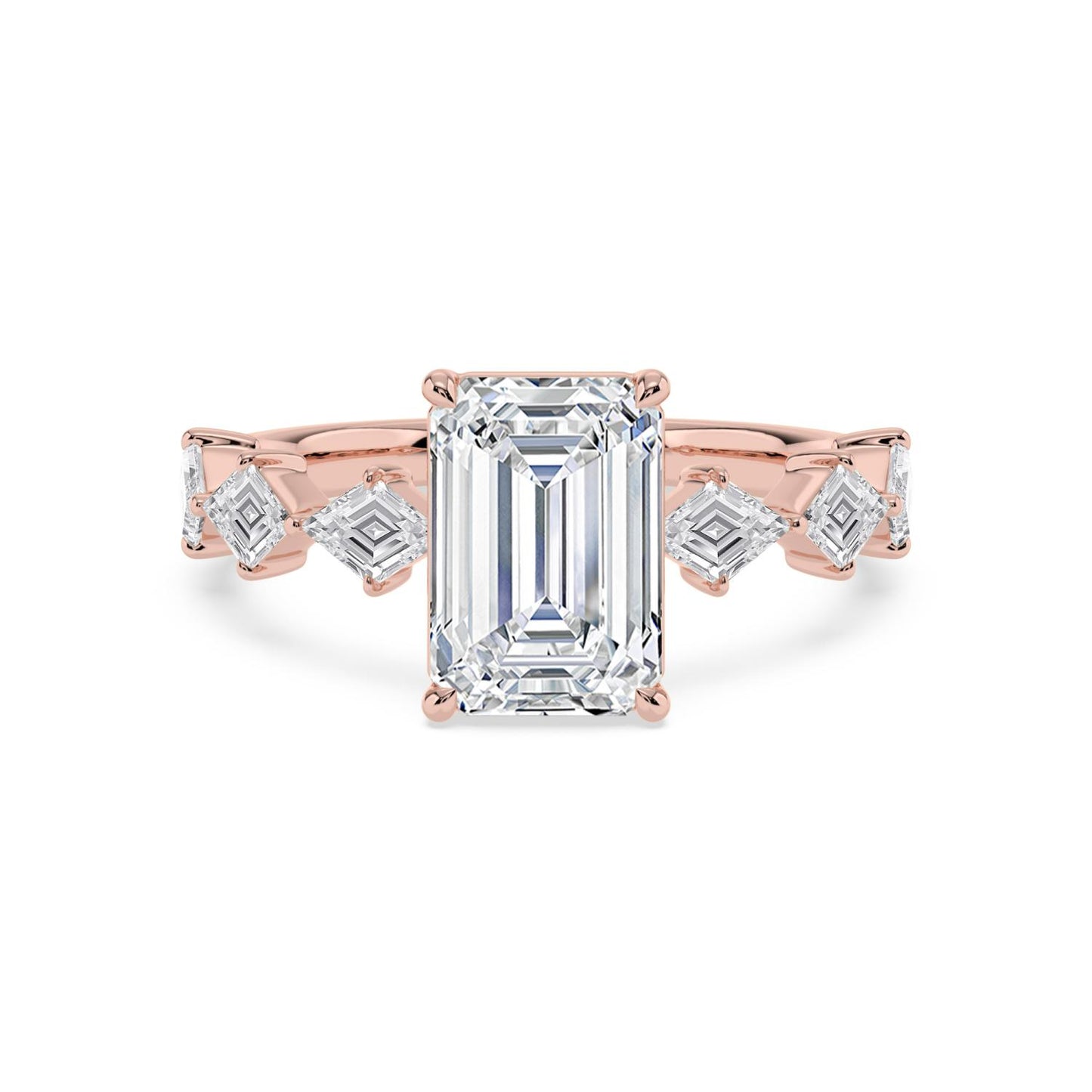 10K Rose Gold Lab Grown Diamond ENGAGEMENT RINGS 3.70 ctw ER00059EM-3
