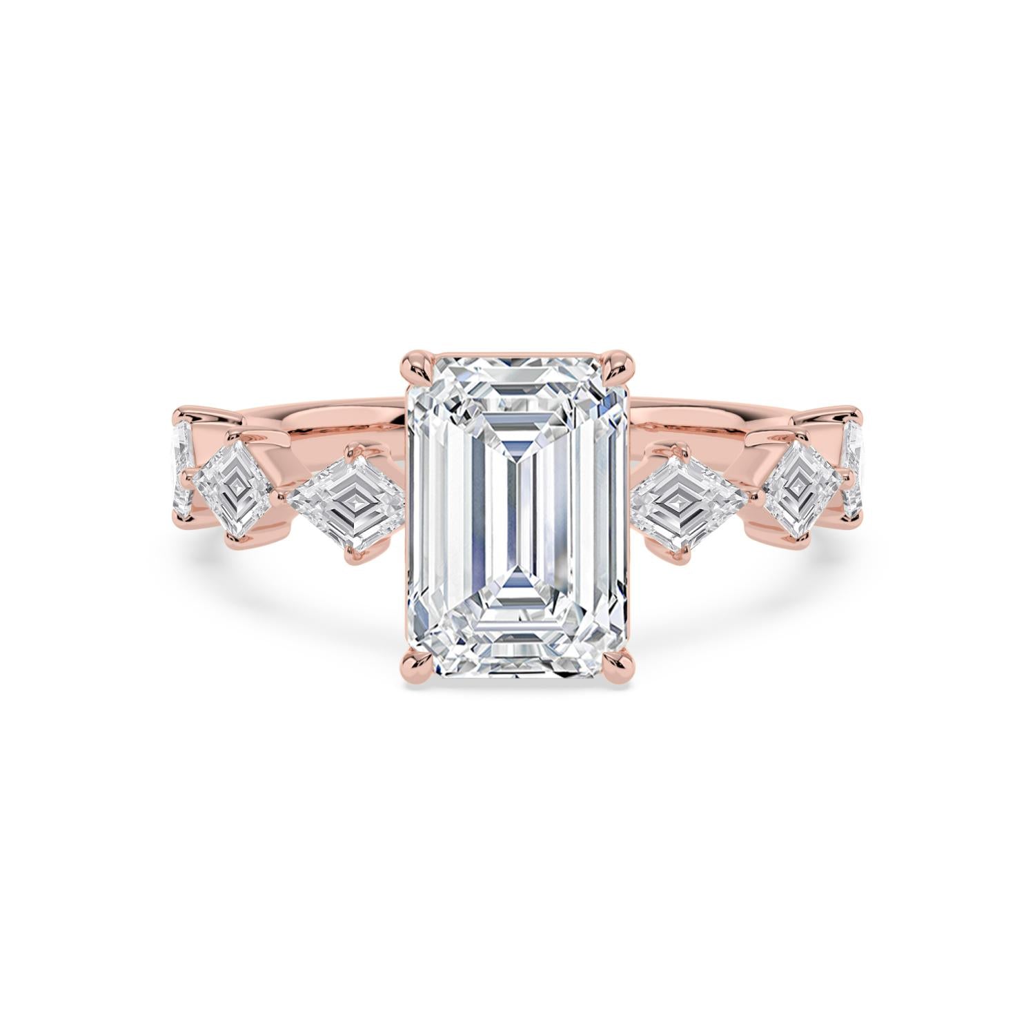 10K Rose Gold Lab Grown Diamond ENGAGEMENT RINGS 3.70 ctw ER00059EM-3
