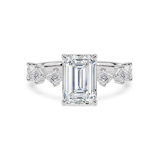 10K White Gold Lab Grown Diamond ENGAGEMENT RINGS 3.70 ctw ER00059EM-3