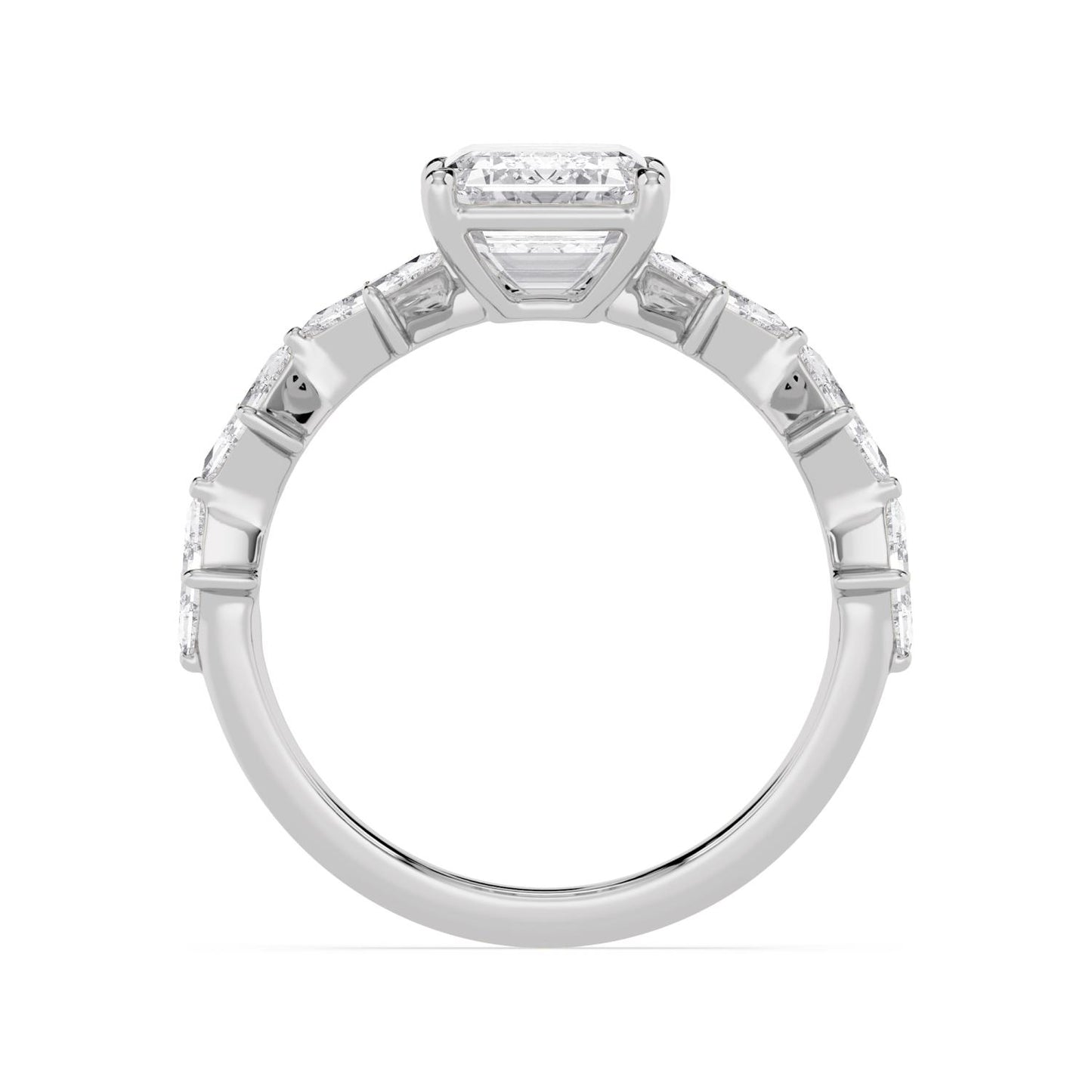 10K White Gold Lab Grown Diamond ENGAGEMENT RINGS 3.70 ctw ER00059EM-3