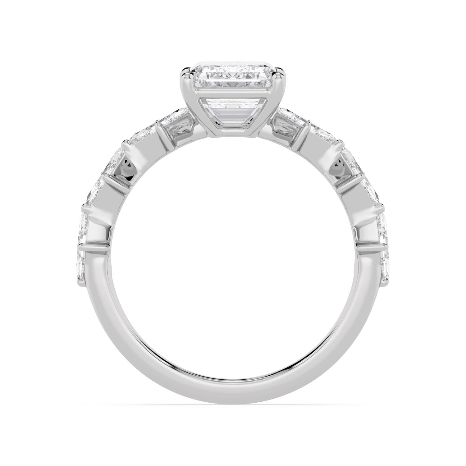 10K White Gold Lab Grown Diamond ENGAGEMENT RINGS 3.70 ctw ER00059EM-3