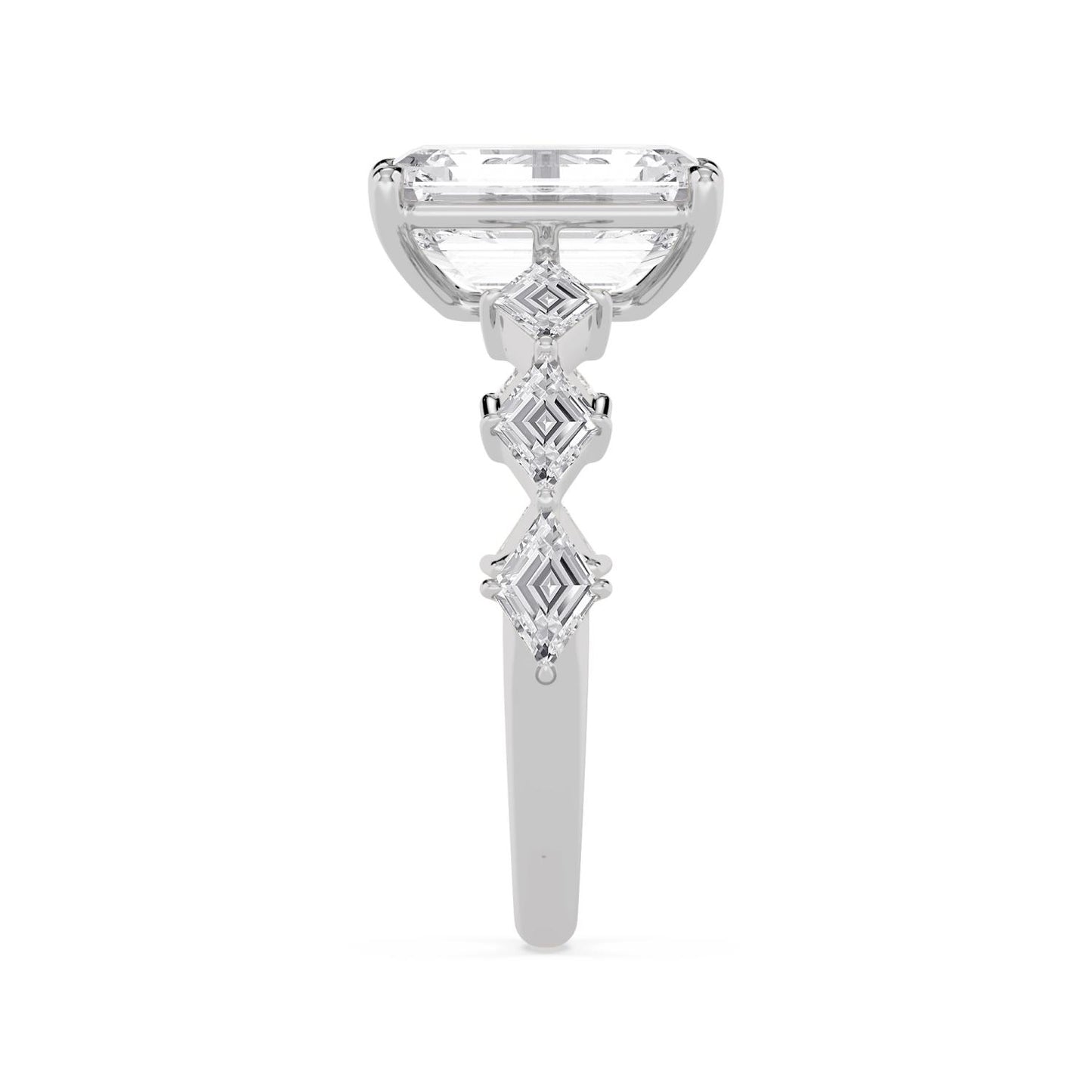 10K White Gold Lab Grown Diamond ENGAGEMENT RINGS 3.70 ctw ER00059EM-3