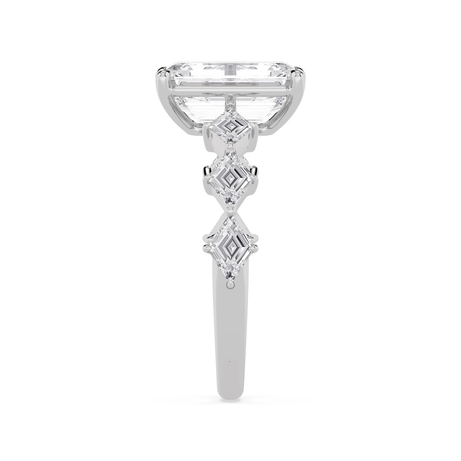 10K White Gold Lab Grown Diamond ENGAGEMENT RINGS 3.70 ctw ER00059EM-3