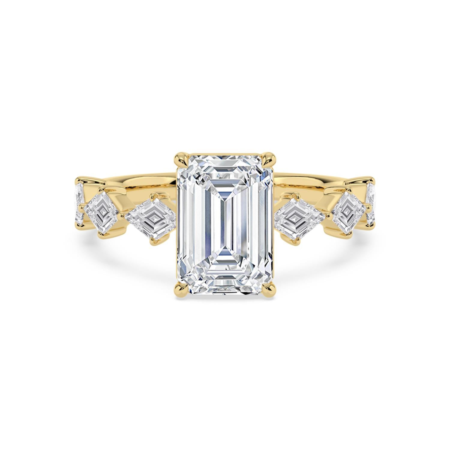 10K Yellow Gold Lab Grown Diamond ENGAGEMENT RINGS 3.70 ctw ER00059EM-3