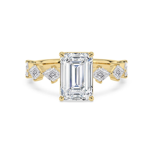 10K Yellow Gold Lab Grown Diamond ENGAGEMENT RINGS 3.70 ctw ER00059EM-3