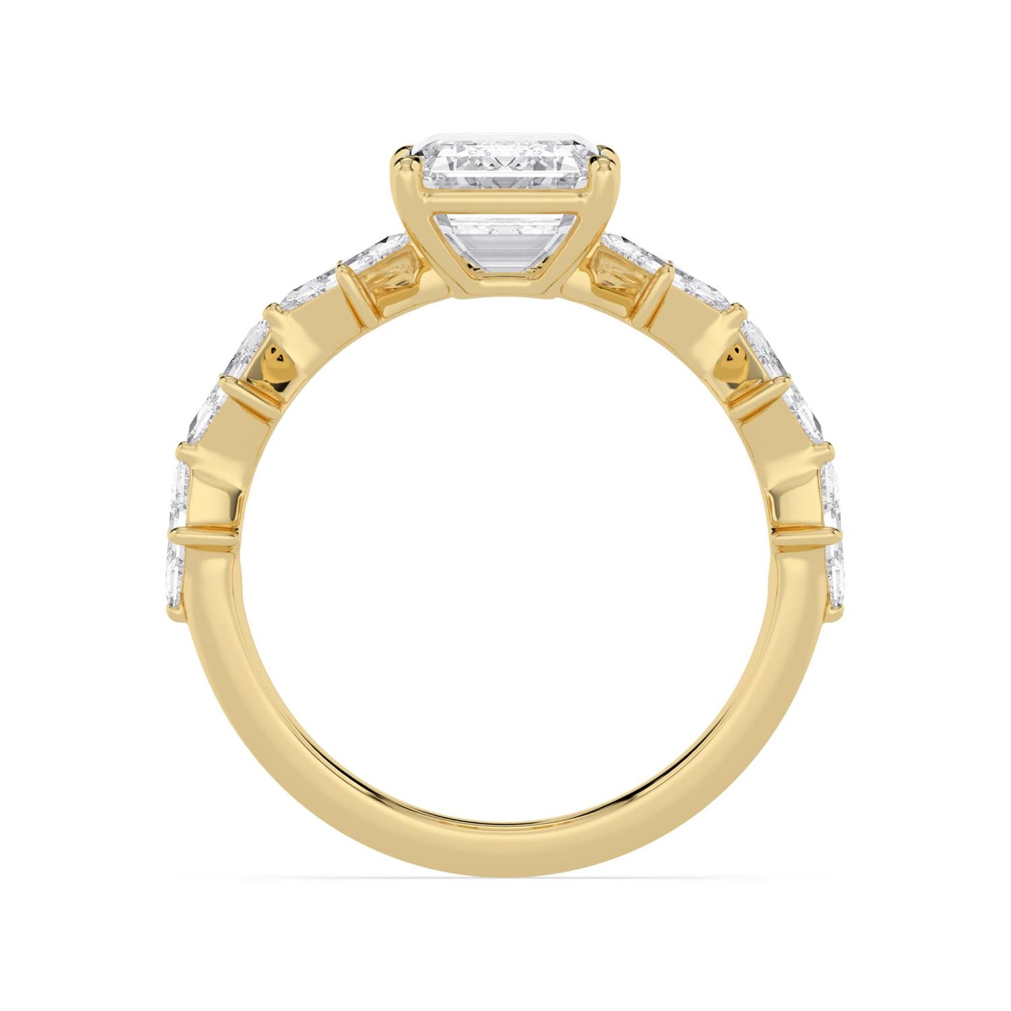 10K Yellow Gold Lab Grown Diamond ENGAGEMENT RINGS 3.70 ctw ER00059EM-3