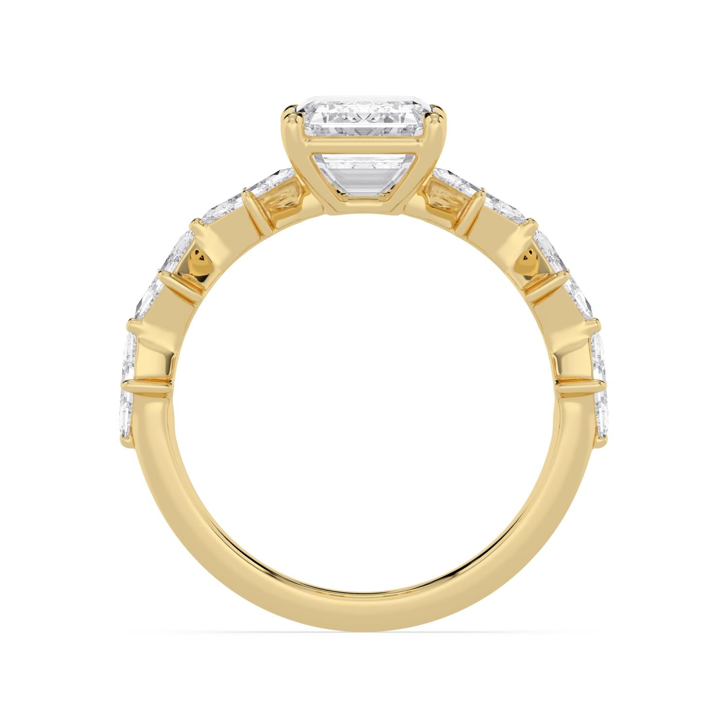 10K Yellow Gold Lab Grown Diamond ENGAGEMENT RINGS 3.70 ctw ER00059EM-3