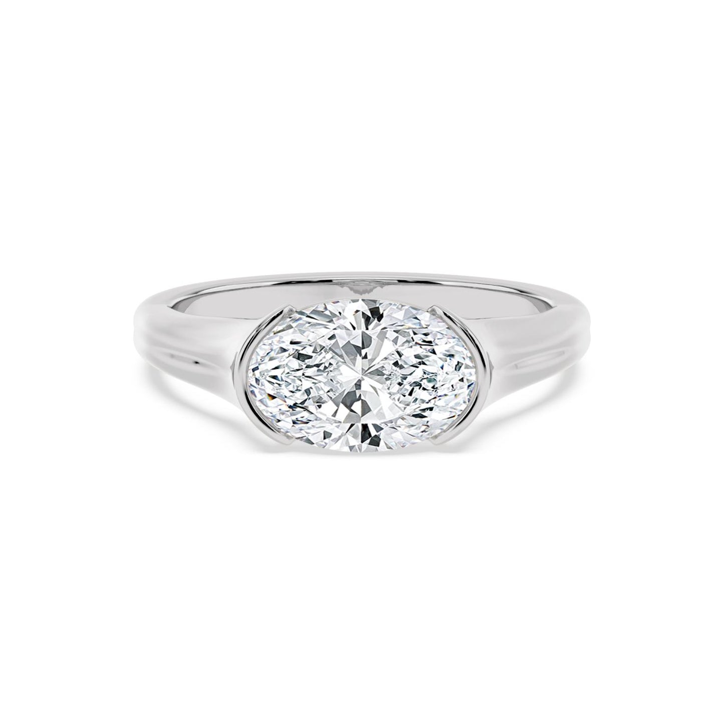 10K White Gold Lab Grown Diamond ENGAGEMENT RINGS 2.00 ctw ER00081OV-2