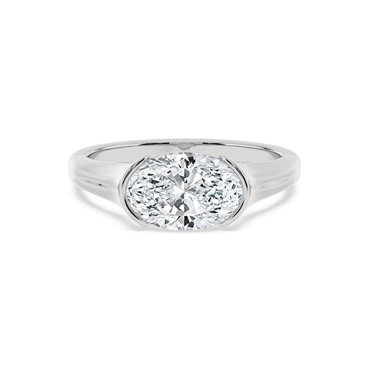 10K White Gold Lab Grown Diamond ENGAGEMENT RINGS 2.00 ctw ER00081OV-2