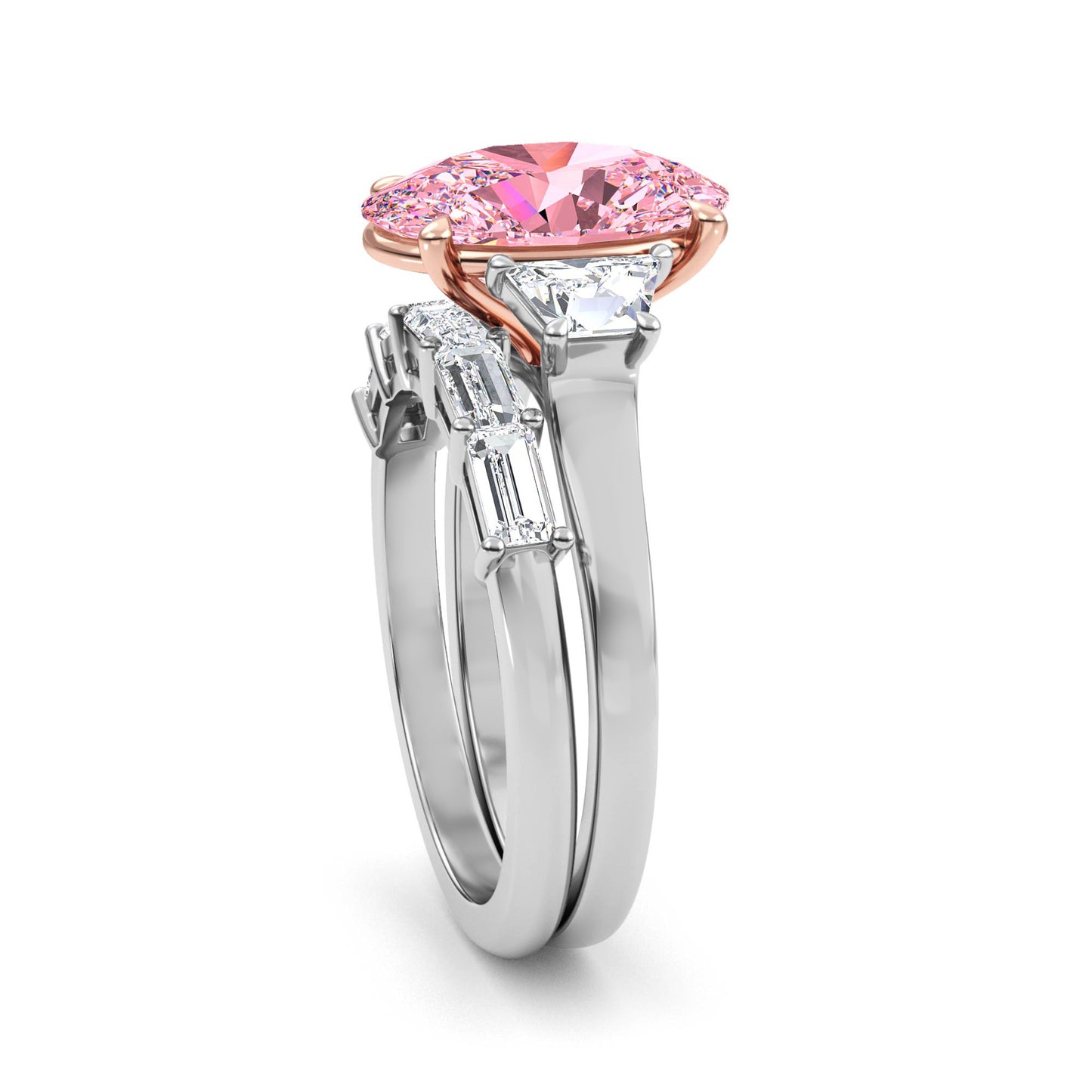 10K Rose Gold Lab Grown Diamond Engagement Ring 4.86 ctw ER00099OV-3