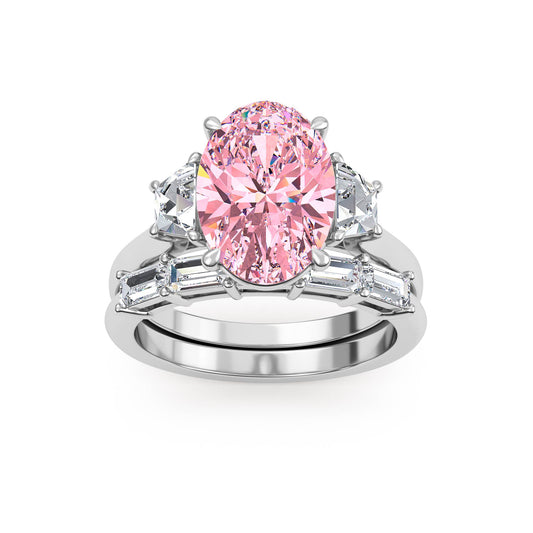 10K White Gold Lab Grown Diamond Engagement Ring 4.86 ctw ER00099OV-3
