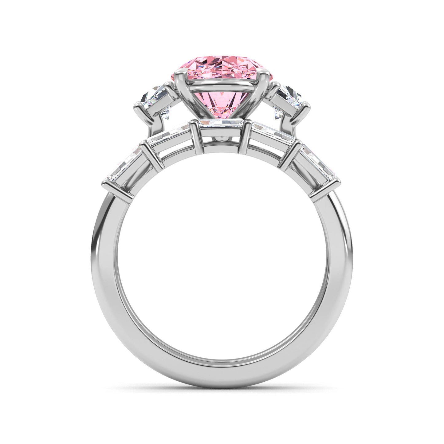10K White Gold Lab Grown Diamond Engagement Ring 4.86 ctw ER00099OV-3